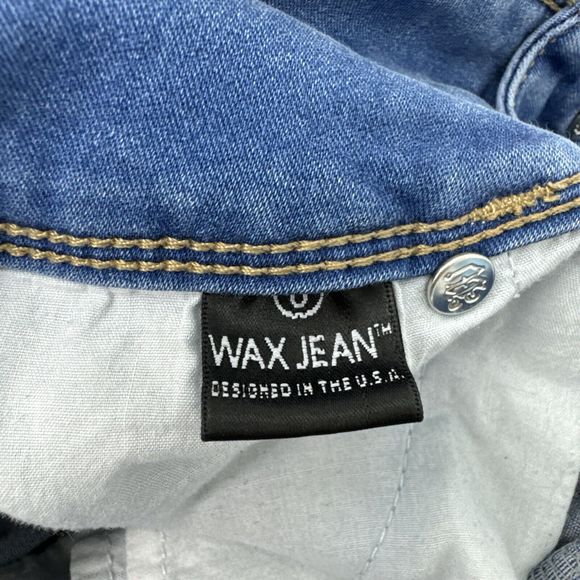 Wax Jeans Butt I Love You Size 0 Skinny Medium Wash Low Rise Denim Blue Stretch - Picture 4 of 9